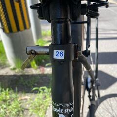 自転車　No.377　ブラック　シティサイクル　26インチ　LEDライト付き　【リサイクルショップどりーむ荒田店】の画像