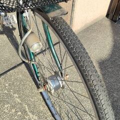 オートライト　新品の鍵とカゴ付　26インチ自転車の画像