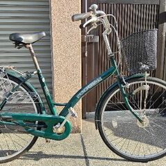 オートライト　新品の鍵とカゴ付　26インチ自転車の画像