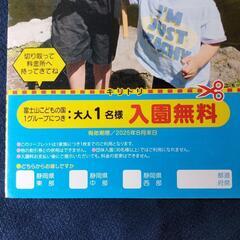 富士山こどもの国、大人１人無料券。の画像