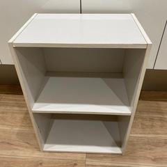 カラーボックス横広タイプ2段　ホワイトの画像