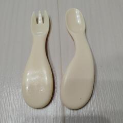離乳食スプーンとフォーク　2セットの画像