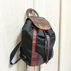 非常に美品35万。PRADA　プラダ　チェック柄　リュック　バッグパックの画像