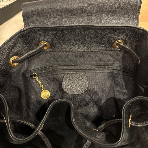 GUCCI リュック　バックパック　バンブー　スエード　レザー　ブラック