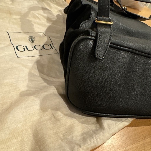 GUCCI リュック　バックパック　バンブー　スエード　レザー　ブラック