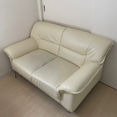 2人掛けソファ　ホワイト　の画像