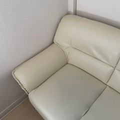 2人掛けソファ　ホワイト　の画像