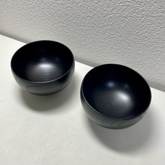 【2点セット】しらさぎ椀 M 漆黒　けやき・さくら の画像