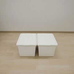 収納ボックス2個（ホワイト）【小金井市民限定】（小金井市再生家具）品番：07-03-21 ※新規優先の画像