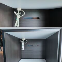 ニトリ キッチンカウンター モデル ポスティア 90 BK 幅90.5cm 奥行き50cm 高さ100.5cm 食器棚 レンジ台 ①の画像