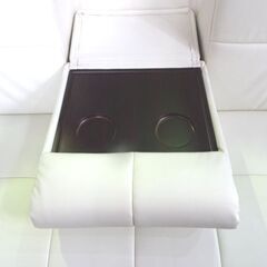 NITORI/ニトリ■ソファーベッド Nシールド(NSクリーン ピナ4 WH) 白 3人掛け 合皮 収納 の画像