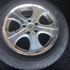 エスティマ等 215/60R17 アルミホイール付夏タイヤ 4本セットの画像