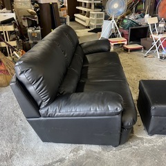 【定価10万円】本革ソファ オットマン付きの画像