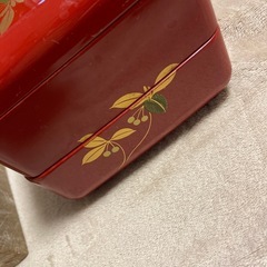 特撰漆器 木樹洗朱 レトロ  2段  重箱 お弁当箱の画像