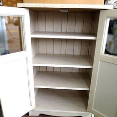 ニトリ 食器棚 幅58.5×奥行36×高さ92m リズバレー  キッチン収納 キャビネット NITORI 白 ホワイト  札幌市 北20条店の画像