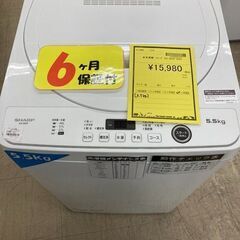 J5511【リユースのサカイ柏店】　洗濯機　SHARP　5.5kg洗濯機　ES-GE5F-W　2022年製 動作確認　クリーニング済み 参考価格44,330円の画像