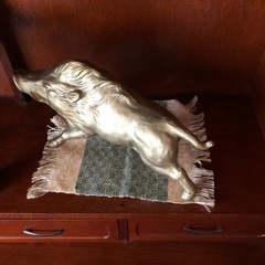 鋳物 十二支 干支 亥 猪 置物 縁起物の画像