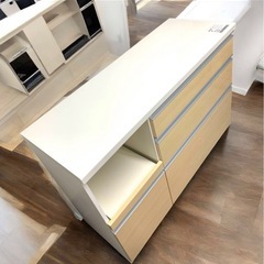 パモウナ キッチンボード 120cm キッチンカウンター 外観美観 側面一部傷有 通電確認済 現状品の画像