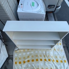 【0円/無料】棚/本棚/スリム収納棚・幅90×奥行19×高さ88cmの画像