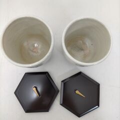 【新品】たち吉 青嵐　よろこび 夫婦湯吞み　白　グレー　鶴　 250722-10Yの画像