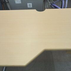 ニトリ パソコンデスク 引き出し付き フリーデスク 幅120㎝×奥行60㎝×高さ75.4㎝ ナチュラルベージュ PCデスク 西岡店の画像