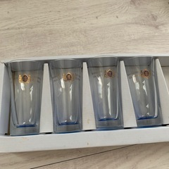 5【未使用】青いガラスコップ4個の画像