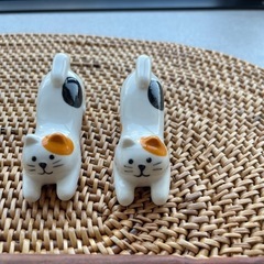 未使用スタバの箸置きとネコの箸置き合計6個の画像