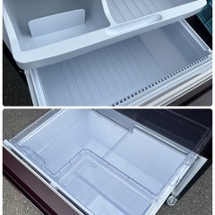 SHARP SJ-GW36E-R 3ドア 冷凍冷蔵庫 356L 2018年製 どっちもドア 自動製氷機能付き すっきり設置の60cm幅 内部清掃済 中古美品 ①の画像