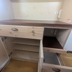 30日処分！高級◯日本製◯河口家具製作所◯キッチンボード◯エビアンの画像