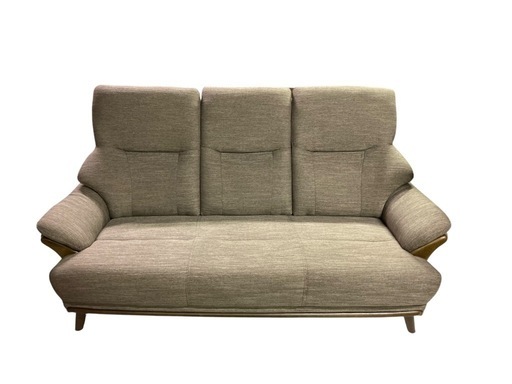 美品　ニトリ　3人掛け布張りソファ　モカ　 リビングソファ ファブリック 北欧