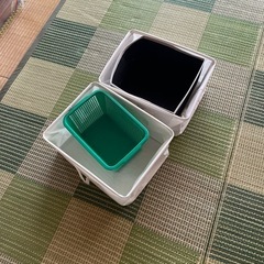 三段ボックス　白②ブルーの画像