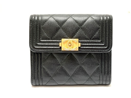 CHANEL(シャネル) ボーイシャネル 三つ折り財布 ココマーク 折り