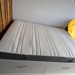 7月27日まで｜IKEA BRIMNES ベッドフレーム 140×200cm（収納付き・LUROYすのこ）の画像
