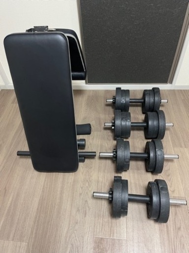 ダンベル(35kg)Toyo様取引中 可変式ベンチ＋ダンベルセット35kg 筋トレ 自宅 (リ) 名古屋の