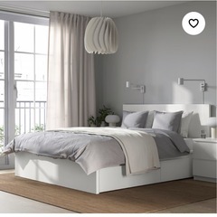 IKEA ダブルベットフレーム140cm 引き出し2つ付き　(エリア限定無料配達可能)の画像