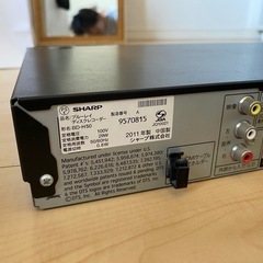 【SHARP✨】ブルーレイレコーダー　DVDプレーヤー　BD-H50の画像