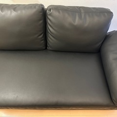 （無料）黒皮美品　ソファ【2人掛け】の画像