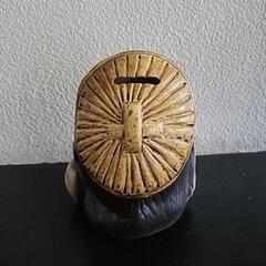 信楽焼たぬきの貯金箱 陶器製 麦わら帽子付きの画像