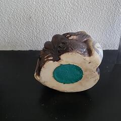 信楽焼たぬきの貯金箱 陶器製 麦わら帽子付きの画像