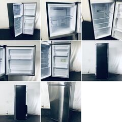 ID:rg220820 【自社配送エリア内限定】シャープ SHARP 冷蔵庫 一人暮らし 中古 2022年製 2ドア 225L ブラック ファン式 右開き SJ-D23J-S  【リユース品：状態B】【送料無料】【設置費用無料】の画像