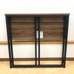 ss7664　折りたたみデスク ミドルブラウン 幅77cm パタパタデスク ワークデスク ミニデスク 平机 こげ茶系 在宅勤務 オンライン 書斎 学習 勉強 省スペース ニトリ Nポルダ 折りたたみデスク 中古の画像