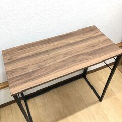 ss7664　折りたたみデスク ミドルブラウン 幅77cm パタパタデスク ワークデスク ミニデスク 平机 こげ茶系 在宅勤務 オンライン 書斎 学習 勉強 省スペース ニトリ Nポルダ 折りたたみデスク 中古の画像