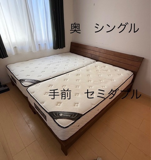 シングルベット マットレス付き 未使用近い(2ヶ月も使ってない)