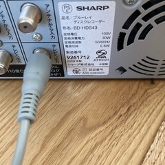 【お譲り先決定】2009年製　SHARP ブルーレイディスクレコーダーの画像