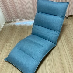 美品　座椅子　青の画像