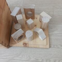 つみ木　木製　椅子　ままごとの画像