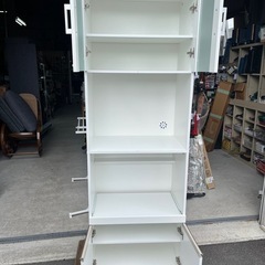 ニトリ レンジ台 フォルムN RE1860 WH ホワイト 2024年製 レンジボード キッチンボード W600 D395 H1780 中古品 ①の画像