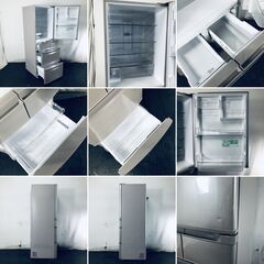 ID:rg220831 【自社配送エリア内限定】日立 HITACHI 冷蔵庫 ファミリー 中古 2018年製 5ドア 401L ソフトブラウン ファン式 右開き R-K40H(T)  【リユース品：状態A】【送料無料】【設置費用無料】の画像