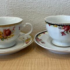 ★格安　コーヒーカップ＆ソーサー4客セット　うつわ工房　花柄　バレンシアロイヤルカップの画像