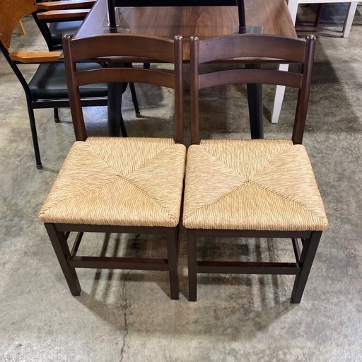 アジアン風ダイニングチェア　2脚セット
